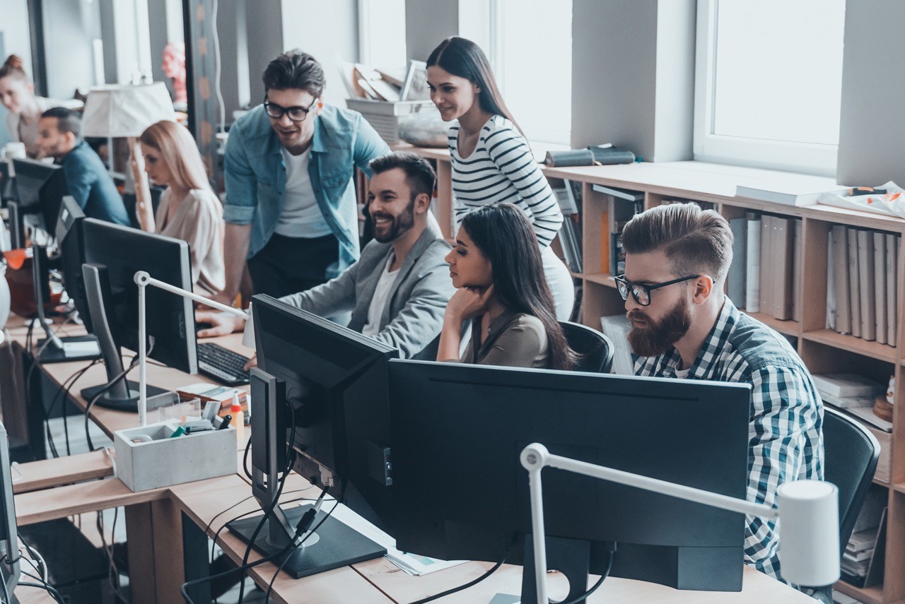 People working in office